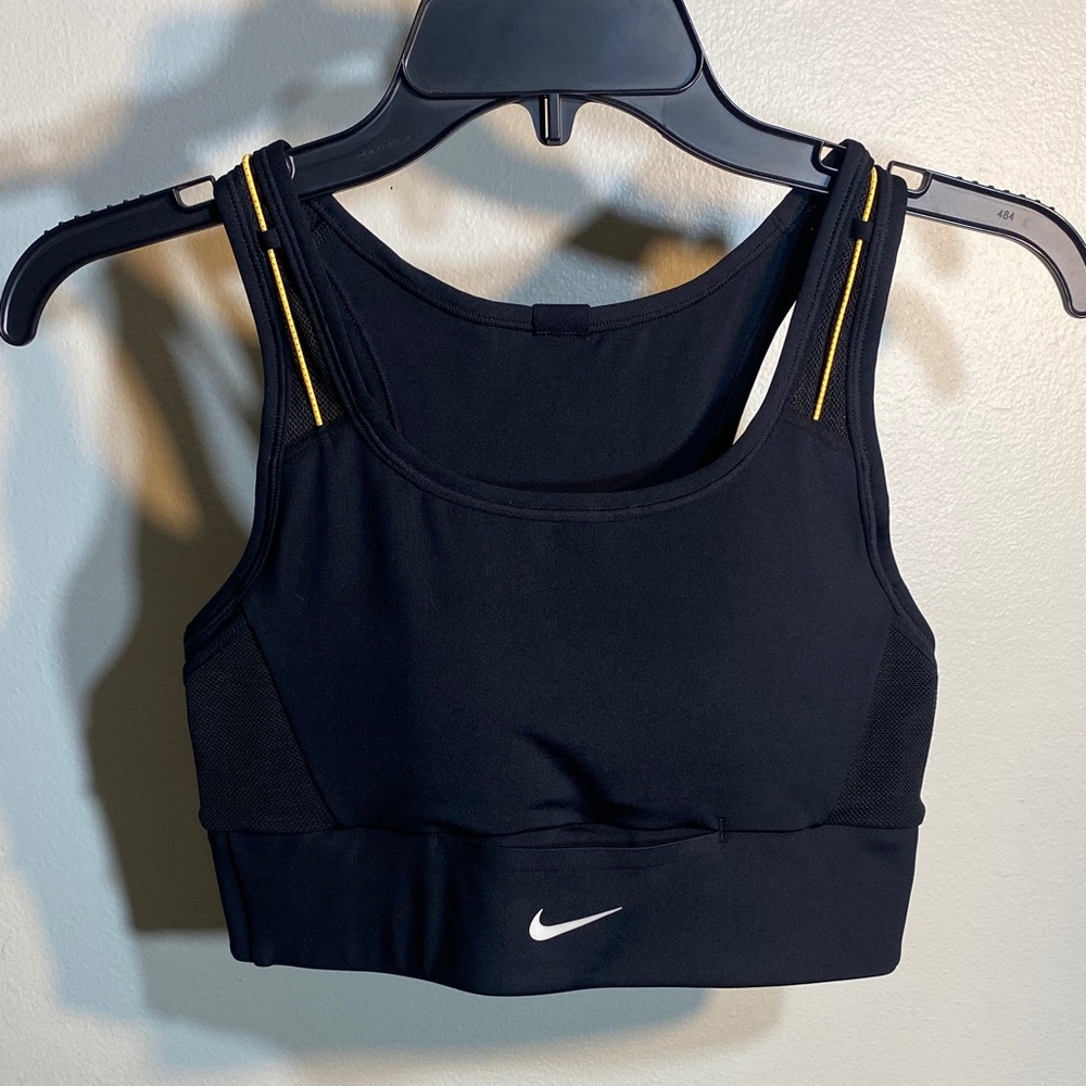 Nike Black Sports Bra with Yellow Highlights